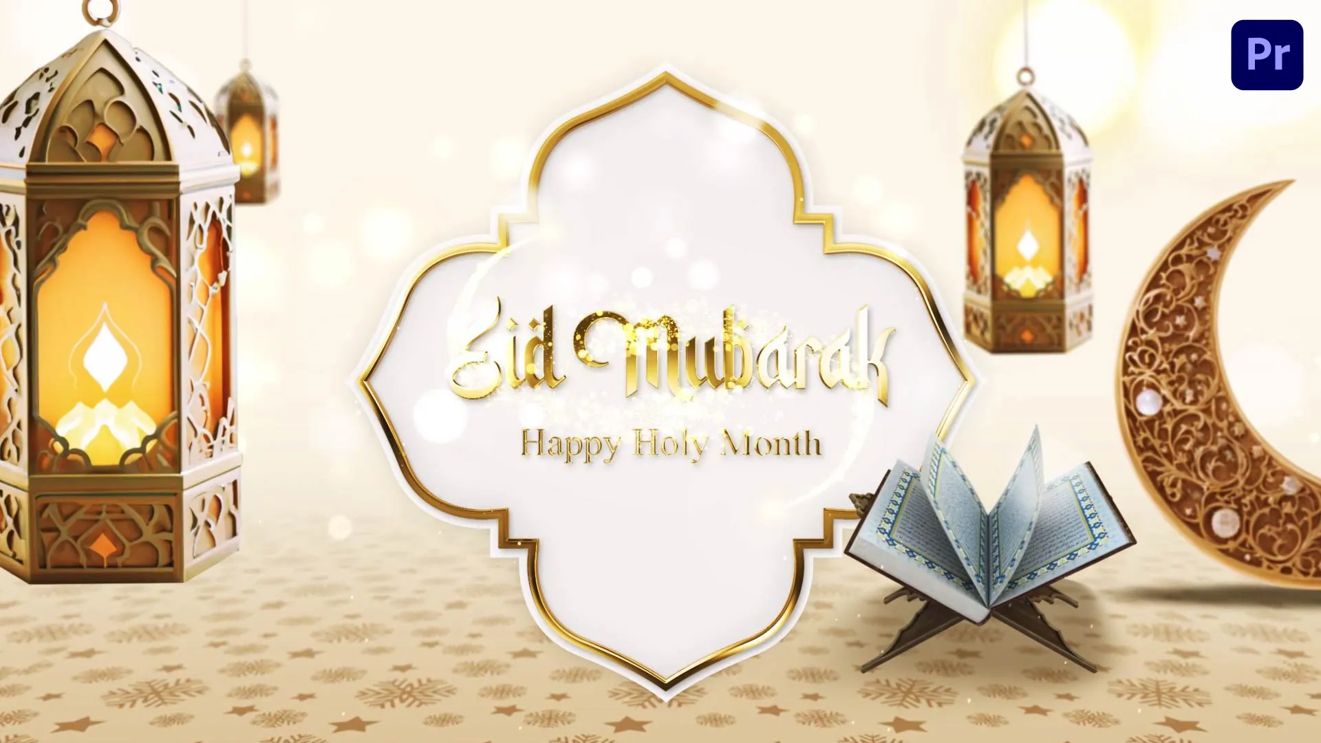 Sparkling Eid Mubarak Celebration Video Animation
